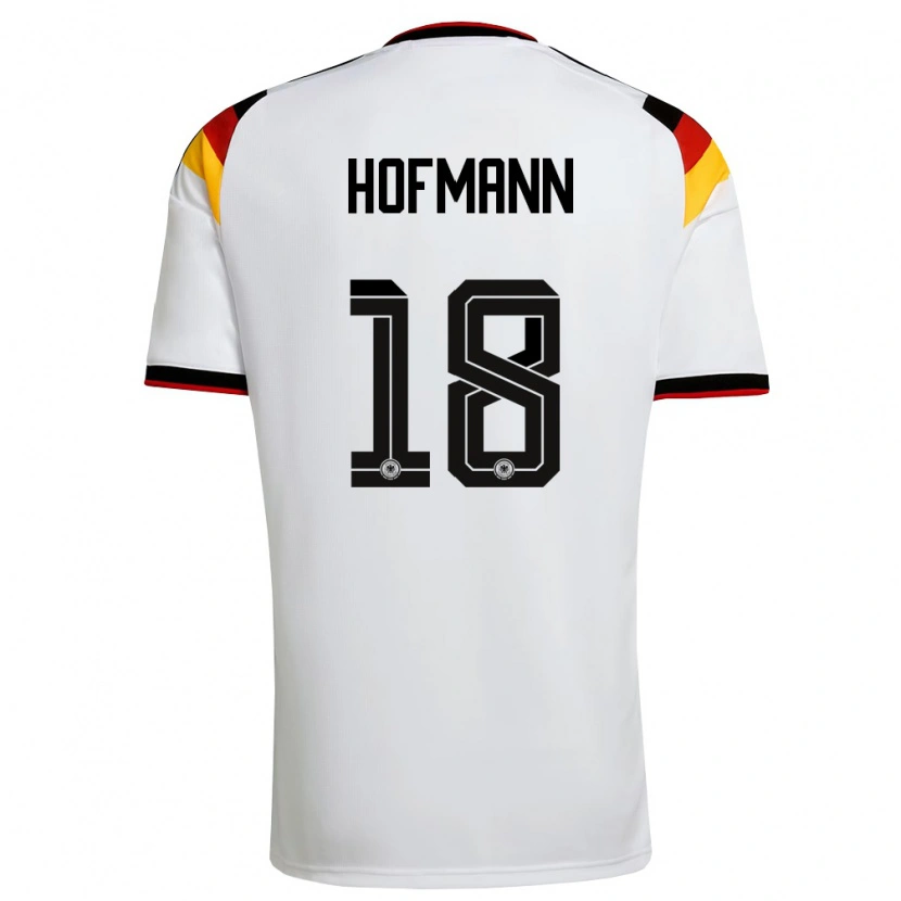 Danxen Niño Camiseta Alemania Jonas Hofmann #18 Blanco Negro Rojo 1ª Equipación 26-28 La Camisa