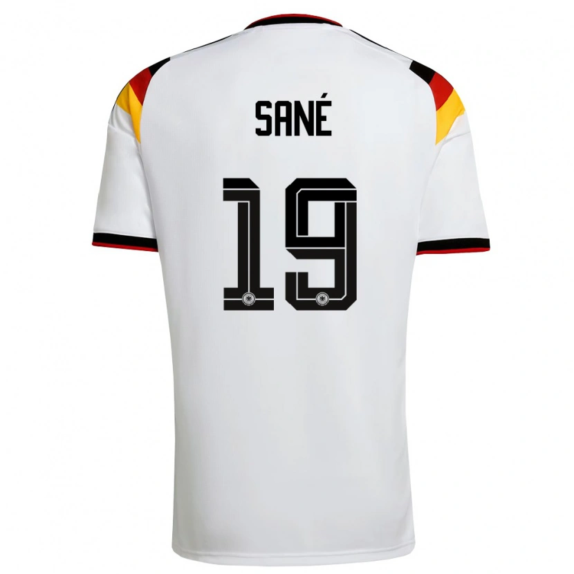 Danxen Niño Camiseta Alemania Leroy Sané #19 Blanco Negro Rojo 1ª Equipación 26-28 La Camisa