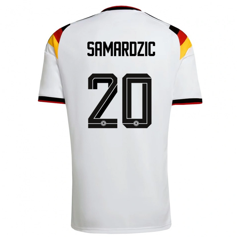 Danxen Niño Camiseta Alemania Lazar Samardzic #20 Blanco Negro Rojo 1ª Equipación 26-28 La Camisa
