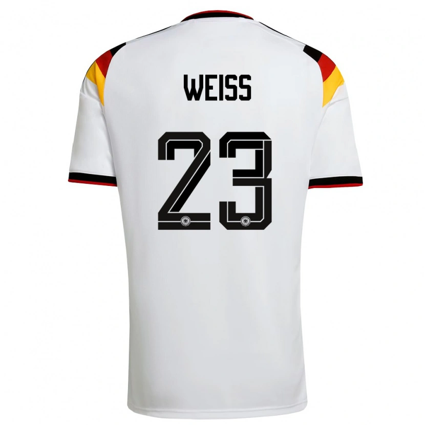 Danxen Niño Camiseta Alemania Max Weiß #23 Blanco Negro Rojo 1ª Equipación 26-28 La Camisa