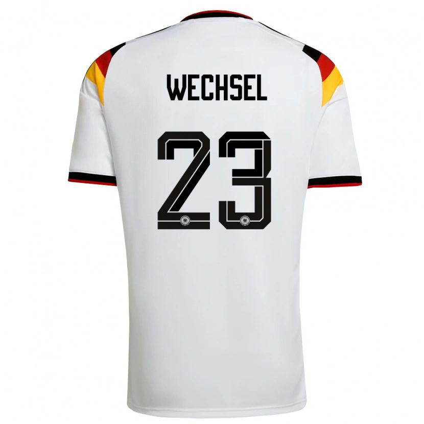 Danxen Niño Camiseta Alemania Leon-Oumar Wechsel #23 Blanco Negro Rojo 1ª Equipación 26-28 La Camisa