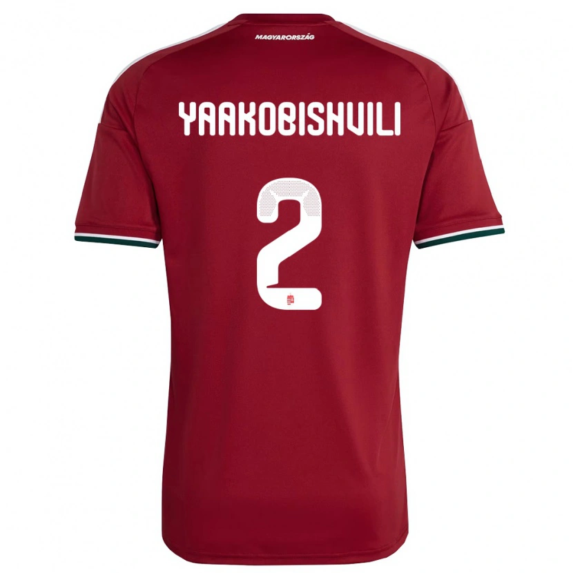 Danxen Niño Camiseta Hungría Antal Yaakobishvili #2 Rojo Blanco Verde 1ª Equipación 26-28 La Camisa