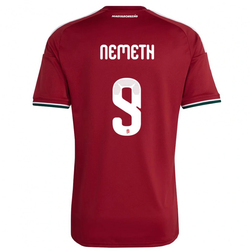 Danxen Niño Camiseta Hungría András Németh #9 Rojo Blanco Verde 1ª Equipación 26-28 La Camisa