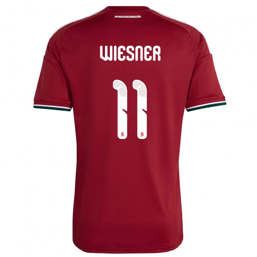 Danxen Niño Camiseta Hungría Balázs Wiesner #11 Rojo Blanco Verde 1ª Equipación 26-28 La Camisa