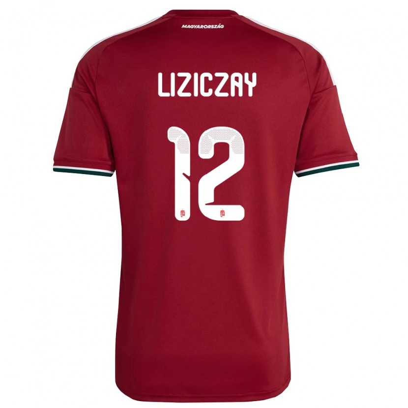 Danxen Niño Camiseta Hungría Zsombor Liziczay #12 Rojo Blanco Verde 1ª Equipación 26-28 La Camisa