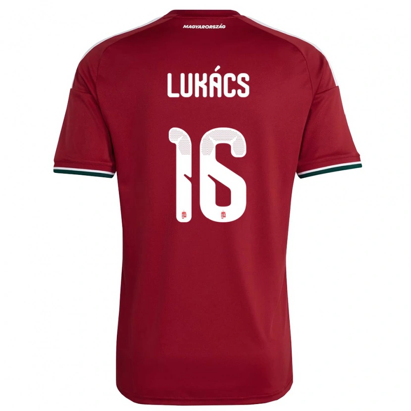Danxen Niño Camiseta Hungría Dániel Lukács #16 Rojo Blanco Verde 1ª Equipación 26-28 La Camisa