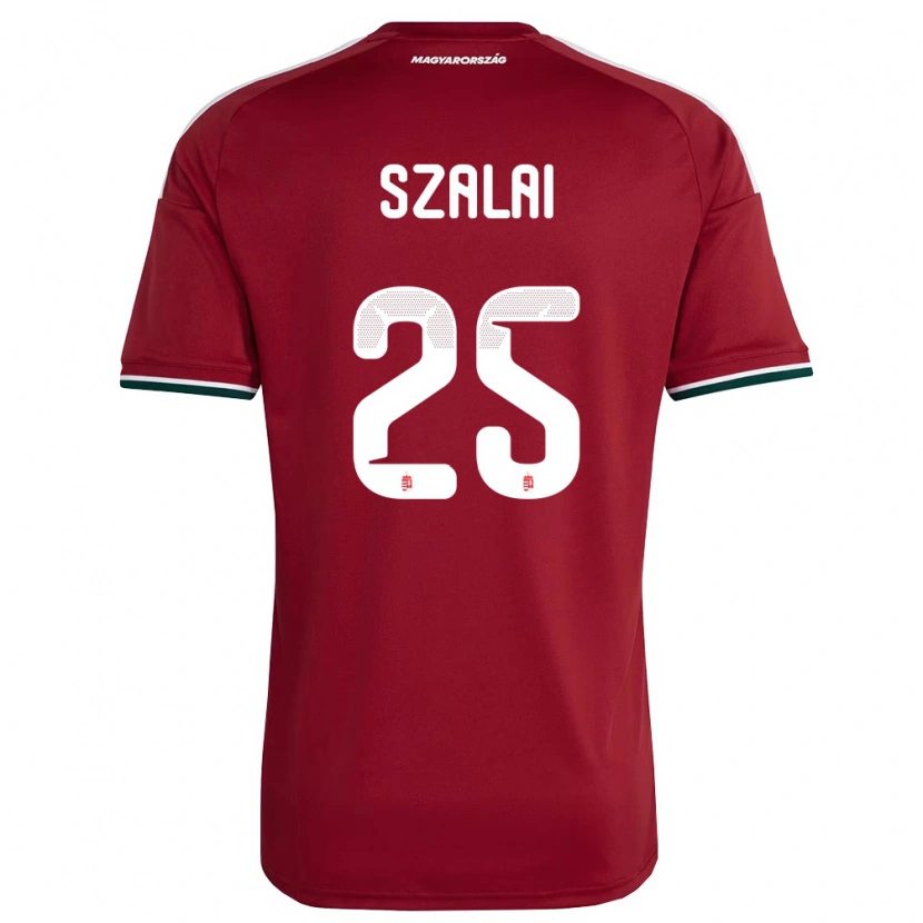 Danxen Niño Camiseta Hungría Gábor Szalai #25 Rojo Blanco Verde 1ª Equipación 26-28 La Camisa