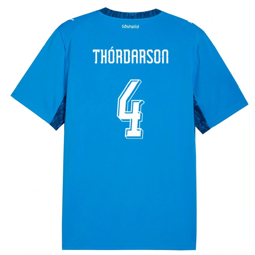 Danxen Niño Camiseta Islandia Ódinn Sturla Thórdarson #4 Azul Marino 1ª Equipación 26-28 La Camisa