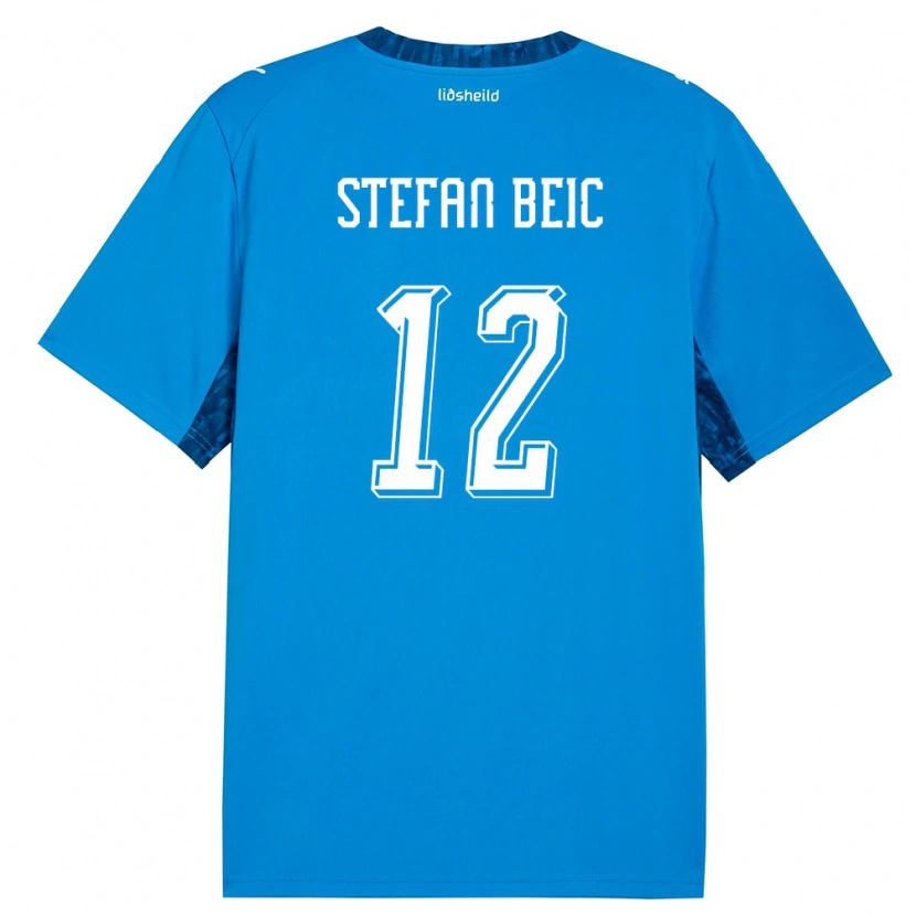 Danxen Niño Camiseta Islandia Duro Stefan Beic #12 Azul Marino 1ª Equipación 26-28 La Camisa