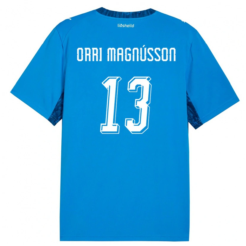 Danxen Niño Camiseta Islandia Ásgeir Orri Magnússon #13 Azul Marino 1ª Equipación 26-28 La Camisa