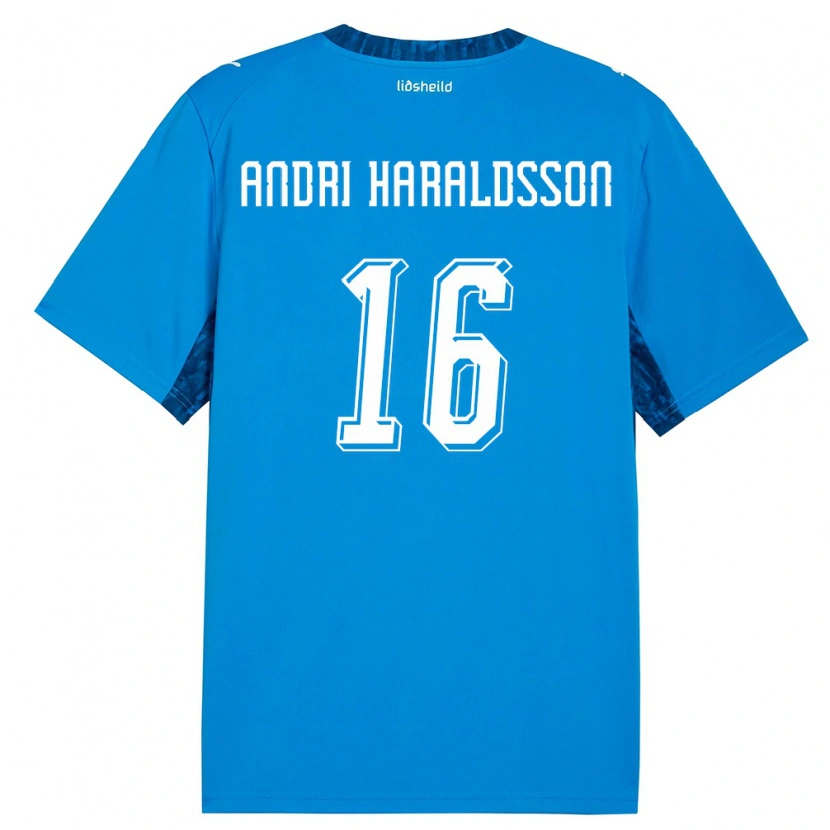 Danxen Niño Camiseta Islandia Haukur Andri Haraldsson #16 Azul Marino 1ª Equipación 26-28 La Camisa