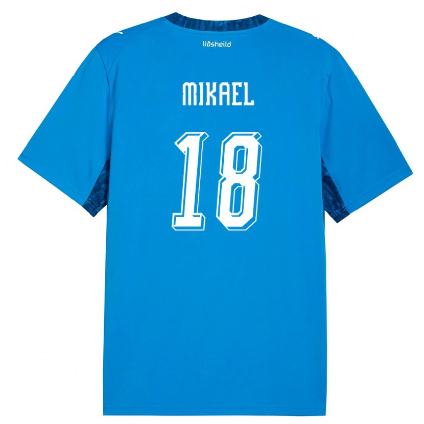 Danxen Niño Camiseta Islandia Mikael Anderson #18 Azul Marino 1ª Equipación 26-28 La Camisa
