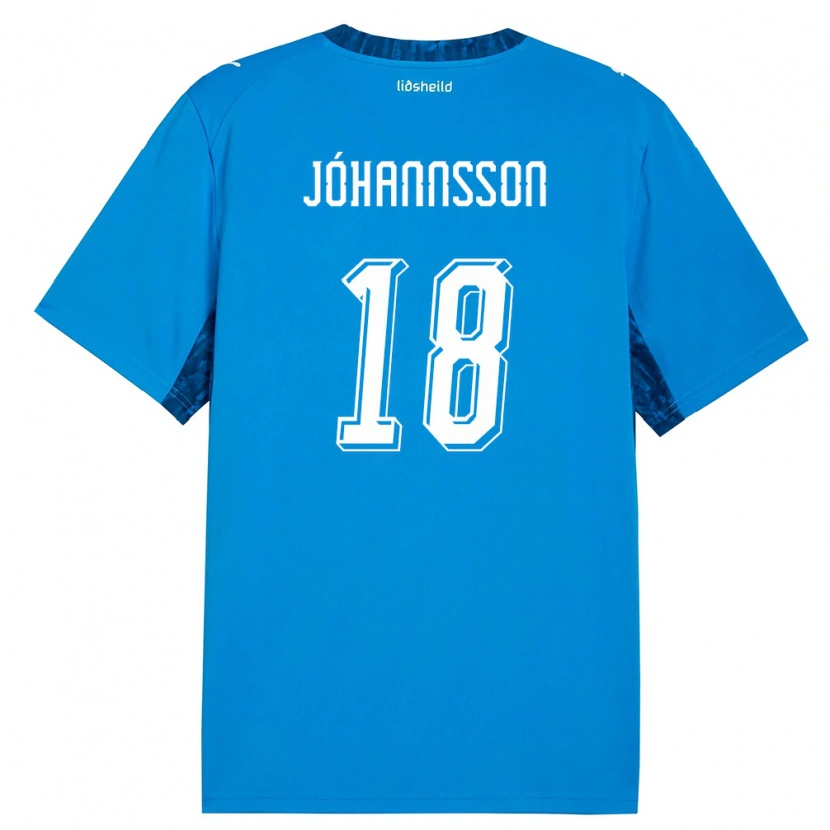Danxen Niño Camiseta Islandia Helgi Jóhannsson #18 Azul Marino 1ª Equipación 26-28 La Camisa