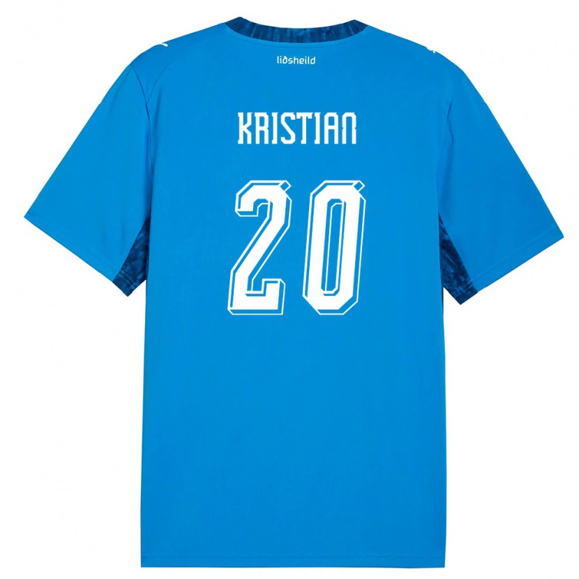 Danxen Niño Camiseta Islandia Kristian Hlynsson #20 Azul Marino 1ª Equipación 26-28 La Camisa