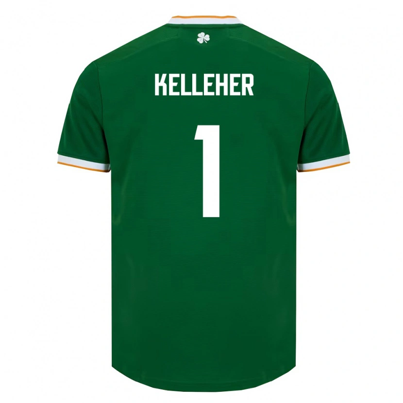 Danxen Niño Camiseta Irlanda Caoimhín Kelleher #1 Verde Oscuro Blanco 1ª Equipación 26-28 La Camisa