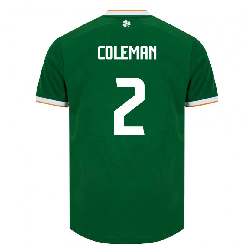Danxen Niño Camiseta Irlanda Séamus Coleman #2 Verde Oscuro Blanco 1ª Equipación 26-28 La Camisa