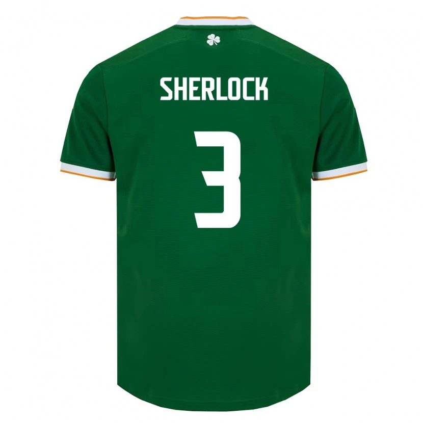 Danxen Niño Camiseta Irlanda Finn Sherlock #3 Verde Oscuro Blanco 1ª Equipación 26-28 La Camisa