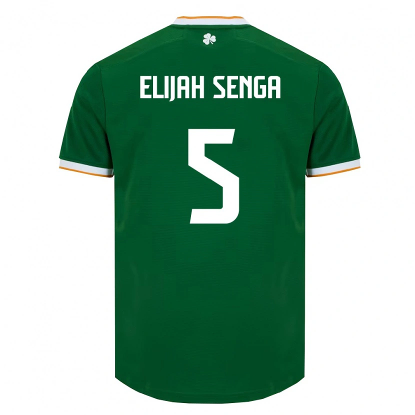 Danxen Niño Camiseta Irlanda Ben Elijah Senga #5 Verde Oscuro Blanco 1ª Equipación 26-28 La Camisa
