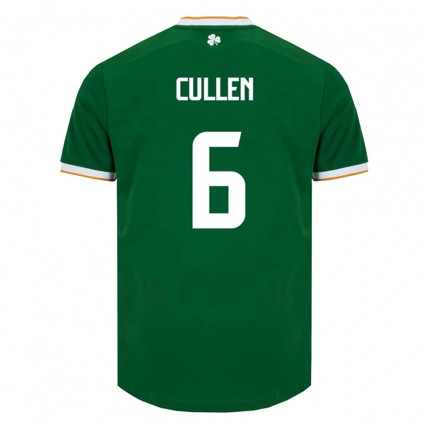 Danxen Niño Camiseta Irlanda Josh Cullen #6 Verde Oscuro Blanco 1ª Equipación 26-28 La Camisa