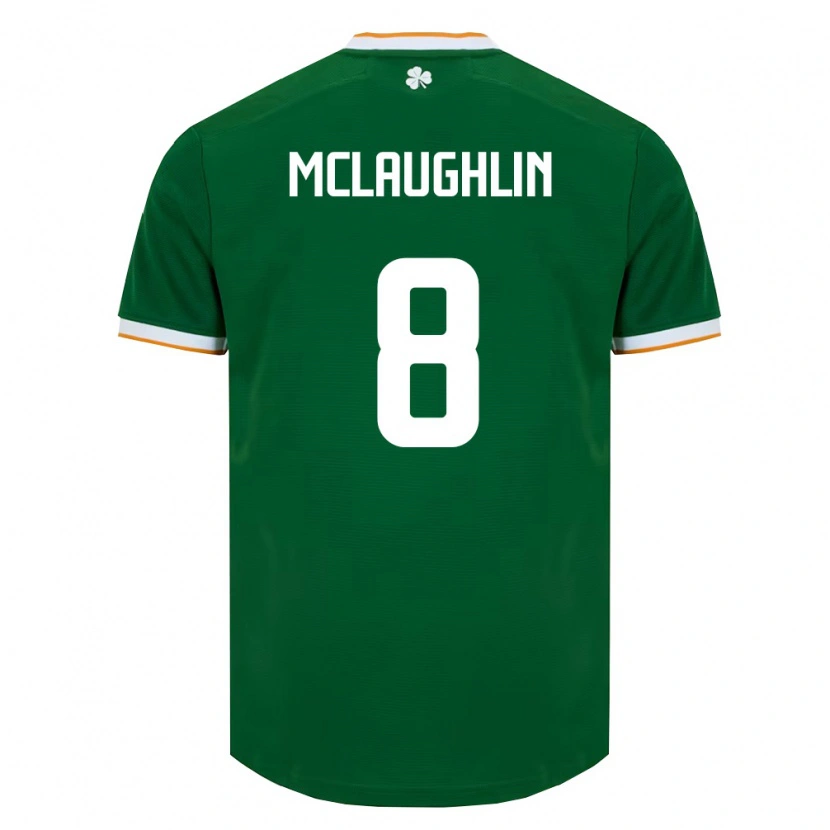 Danxen Niño Camiseta Irlanda Roma Mclaughlin #8 Verde Oscuro Blanco 1ª Equipación 26-28 La Camisa