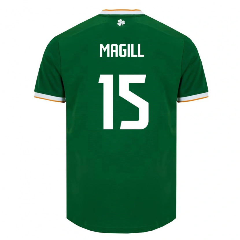 Danxen Niño Camiseta Irlanda Jack Magill #15 Verde Oscuro Blanco 1ª Equipación 26-28 La Camisa