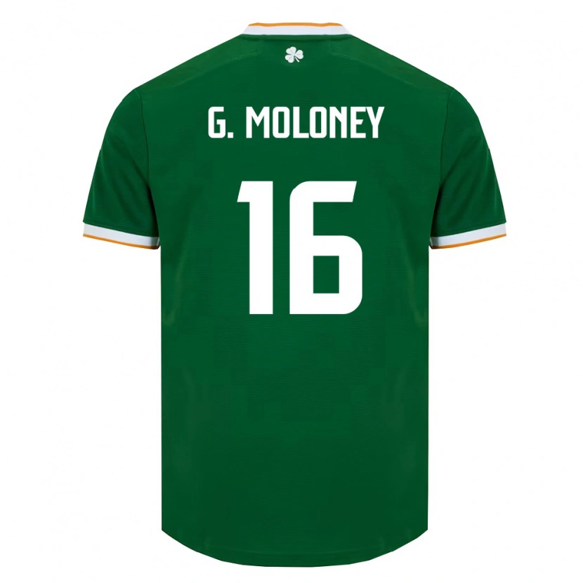 Danxen Niño Camiseta Irlanda Grace Moloney #16 Verde Oscuro Blanco 1ª Equipación 26-28 La Camisa