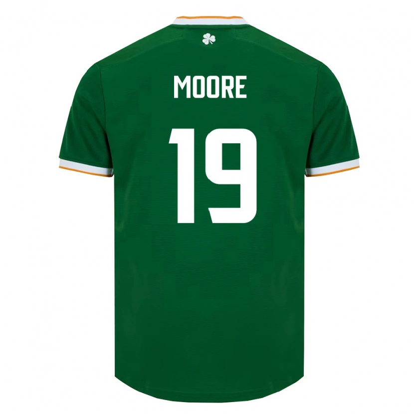 Danxen Niño Camiseta Irlanda Sean Moore #19 Verde Oscuro Blanco 1ª Equipación 26-28 La Camisa