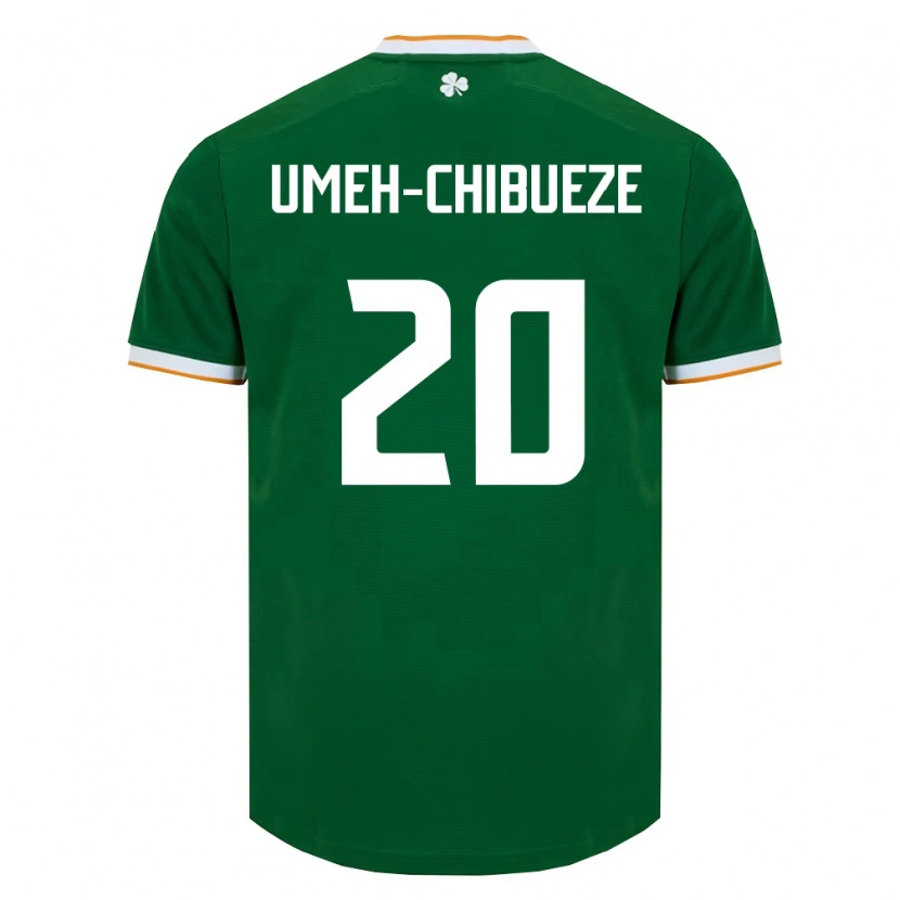 Danxen Niño Camiseta Irlanda Franco Umeh-Chibueze #20 Verde Oscuro Blanco 1ª Equipación 26-28 La Camisa