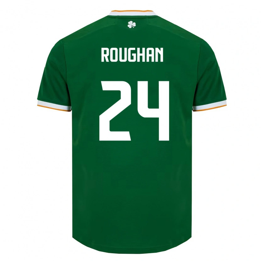 Danxen Niño Camiseta Irlanda Sean Roughan #24 Verde Oscuro Blanco 1ª Equipación 26-28 La Camisa