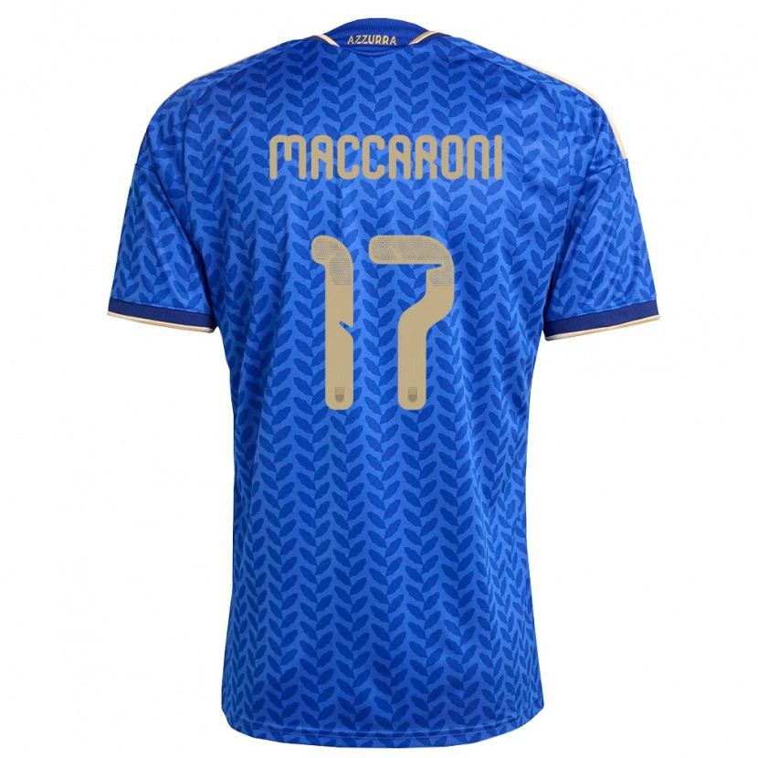 Danxen Niño Camiseta Italia Valerio Maccaroni #17 Azul Marino Oro 1ª Equipación 26-28 La Camisa