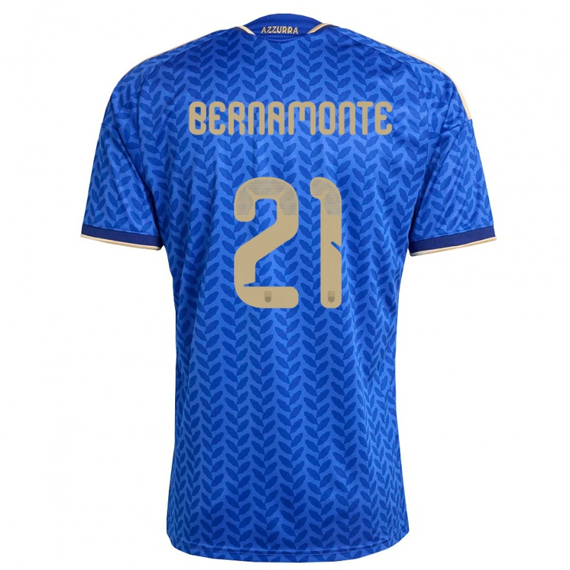 Danxen Niño Camiseta Italia Lorenzo Bernamonte #21 Azul Marino Oro 1ª Equipación 26-28 La Camisa
