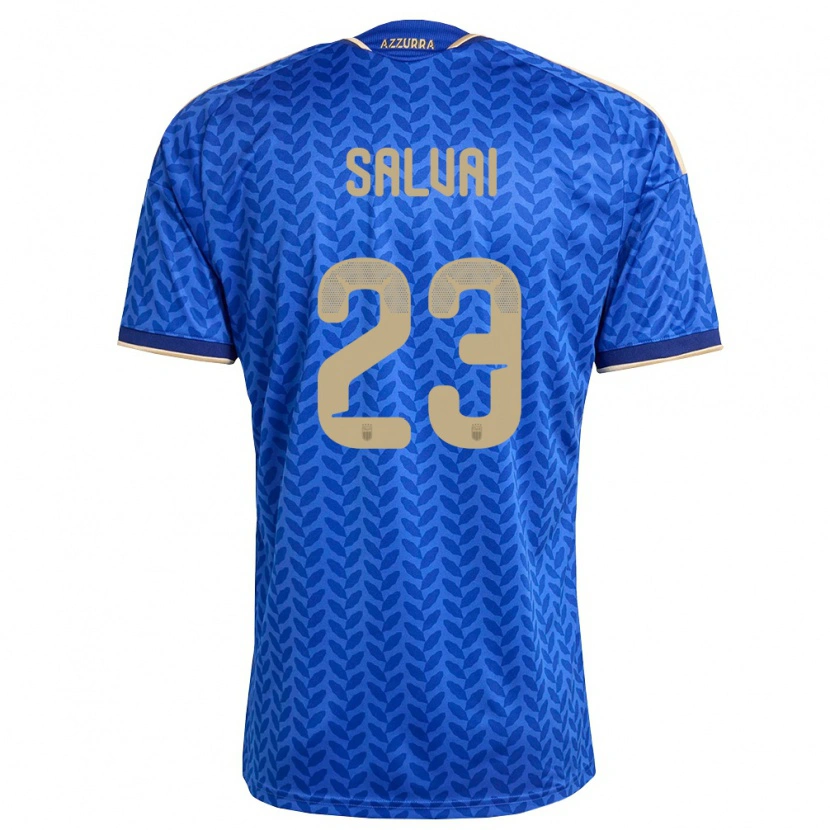 Danxen Niño Camiseta Italia Cecilia Salvai #23 Azul Marino Oro 1ª Equipación 26-28 La Camisa