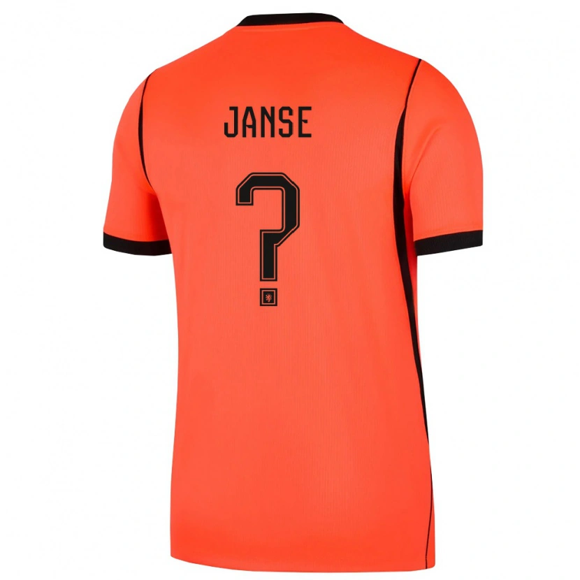 Danxen Niño Camiseta Países Bajos Dies Janse #0 Naranja Negro 1ª Equipación 26-28 La Camisa