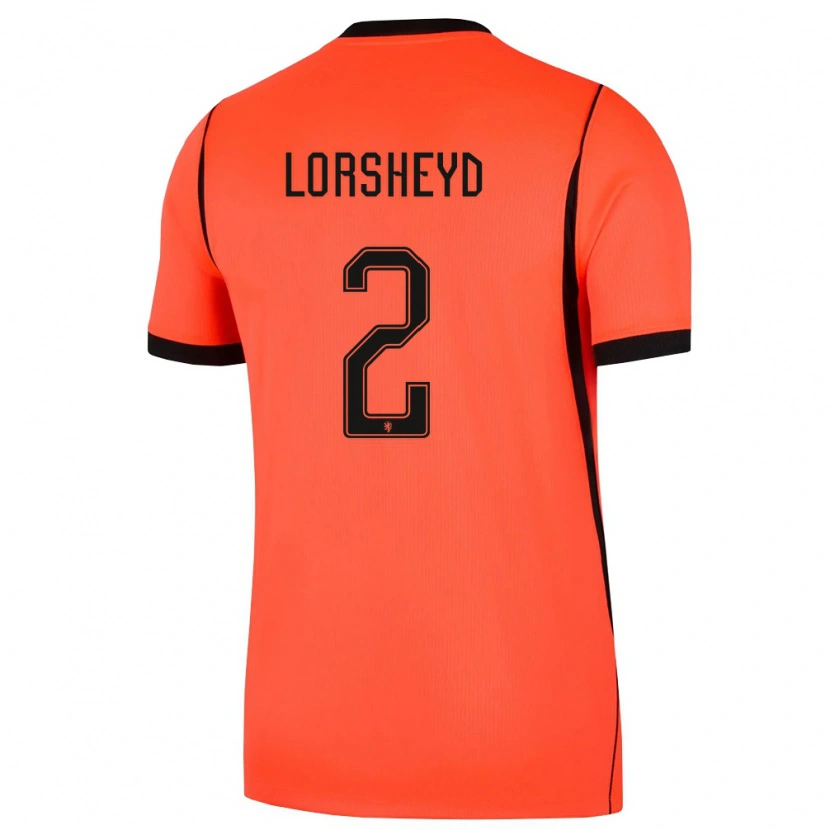 Danxen Niño Camiseta Países Bajos Barbara Lorsheyd #2 Naranja Negro 1ª Equipación 26-28 La Camisa