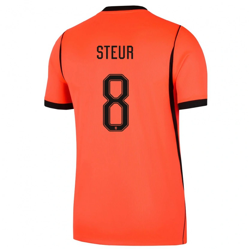 Danxen Niño Camiseta Países Bajos Sean Steur #8 Naranja Negro 1ª Equipación 26-28 La Camisa
