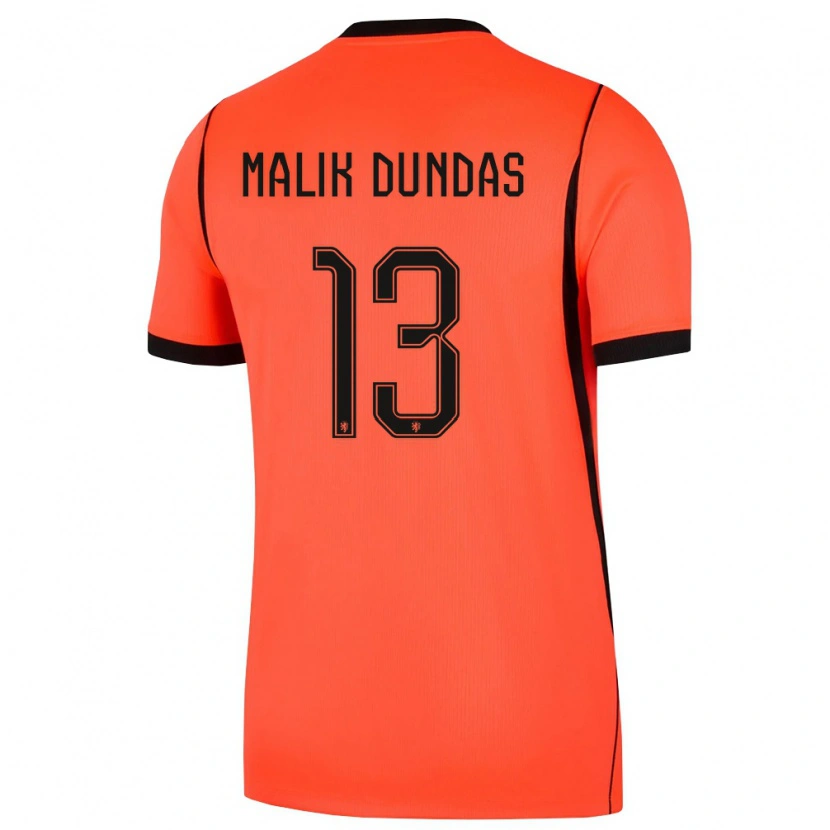 Danxen Niño Camiseta Países Bajos Noa Malik Dundas #13 Naranja Negro 1ª Equipación 26-28 La Camisa