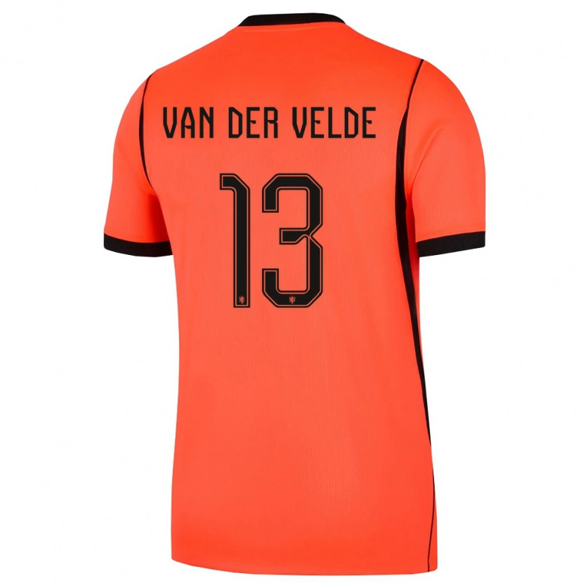 Danxen Niño Camiseta Países Bajos Yordi Van Der Velde #13 Naranja Negro 1ª Equipación 26-28 La Camisa