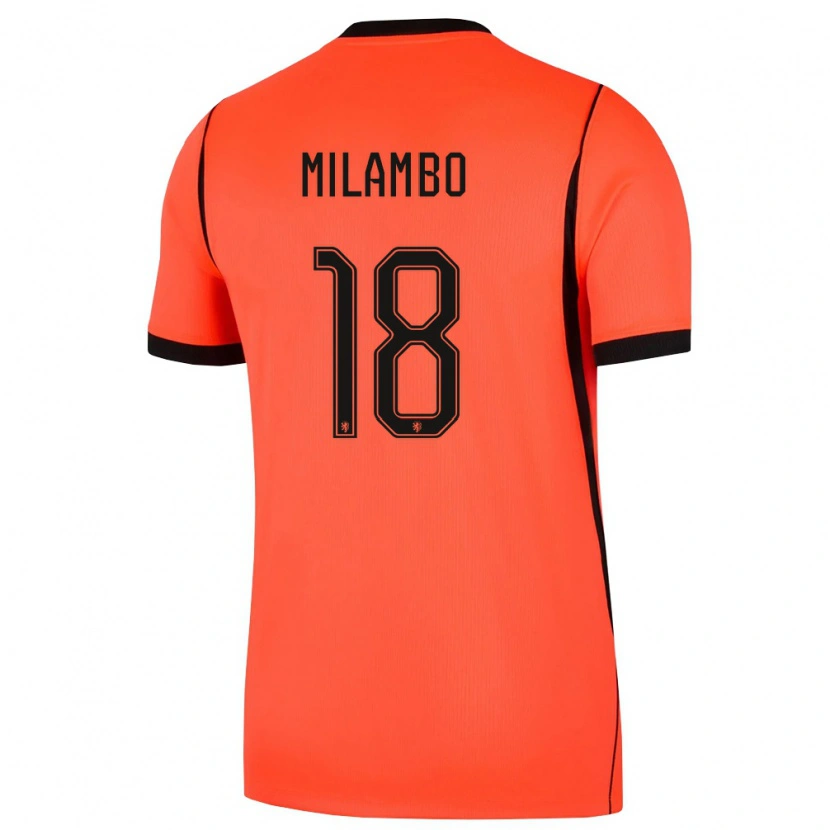 Danxen Niño Camiseta Países Bajos Antoni Milambo #18 Naranja Negro 1ª Equipación 26-28 La Camisa