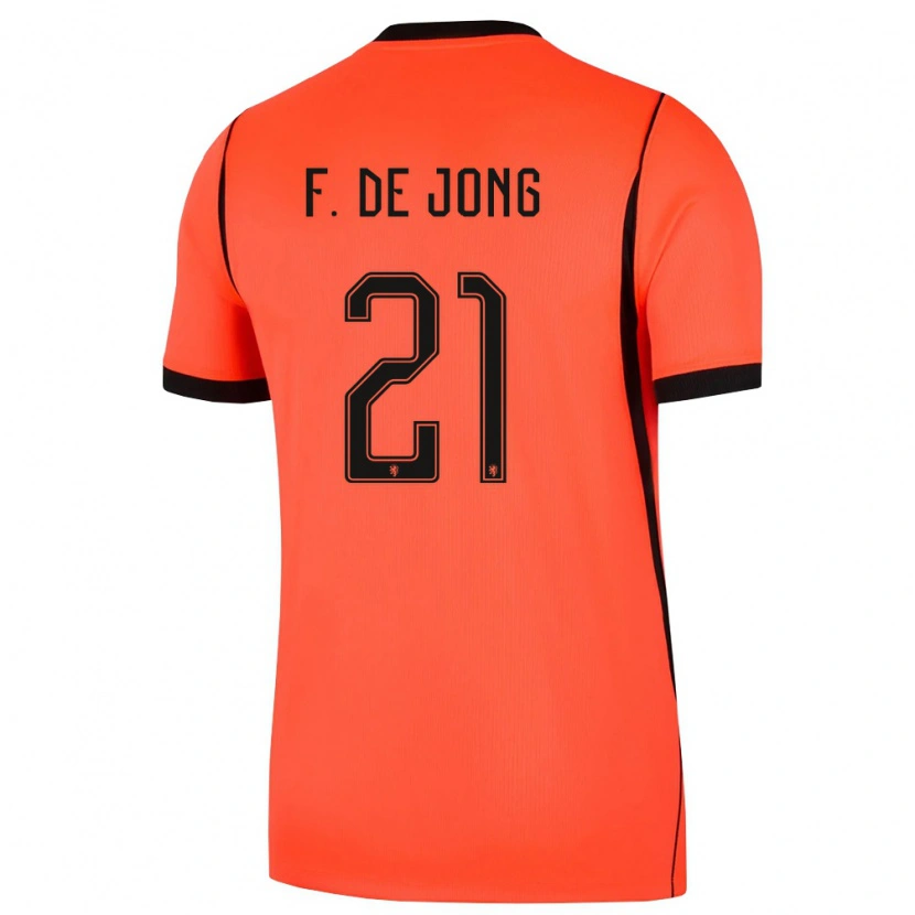 Danxen Niño Camiseta Países Bajos Frenkie De Jong #21 Naranja Negro 1ª Equipación 26-28 La Camisa