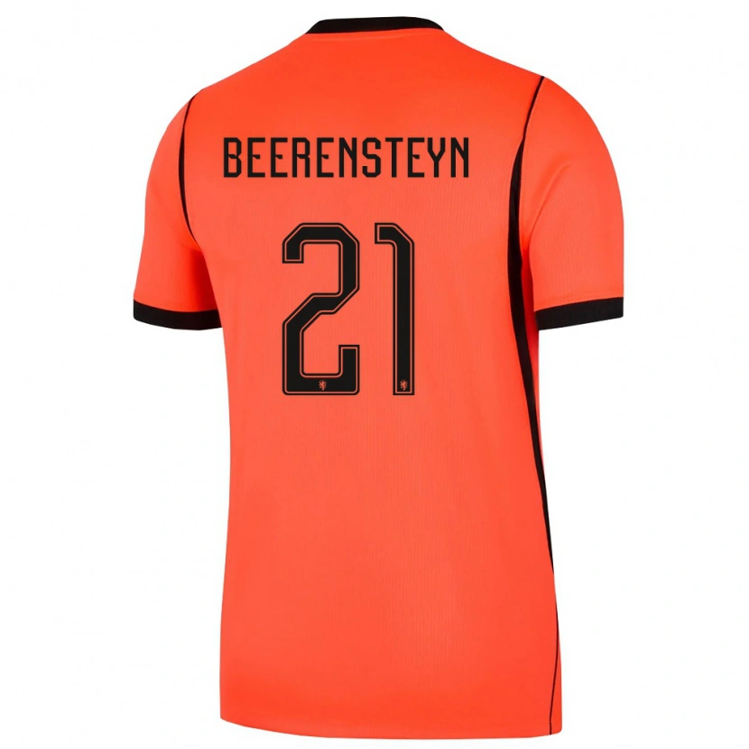 Danxen Niño Camiseta Países Bajos Lineth Beerensteyn #21 Naranja Negro 1ª Equipación 26-28 La Camisa