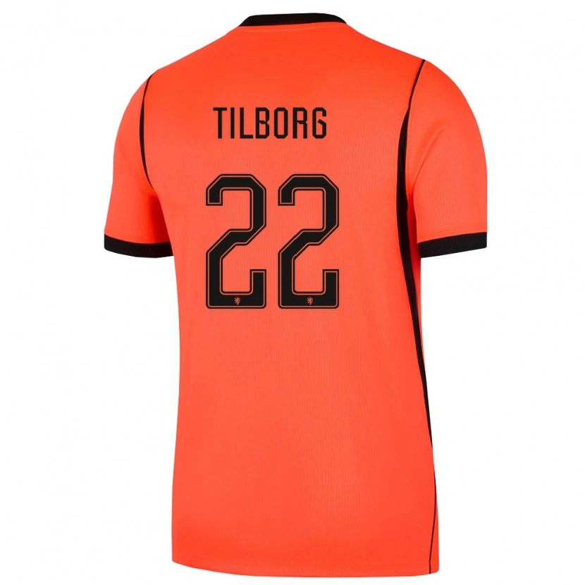 Danxen Niño Camiseta Países Bajos Sesynijo Tilborg #22 Naranja Negro 1ª Equipación 26-28 La Camisa