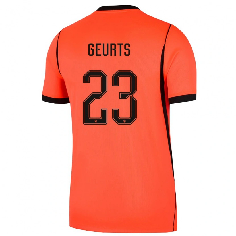 Danxen Niño Camiseta Países Bajos Loes Geurts #23 Naranja Negro 1ª Equipación 26-28 La Camisa