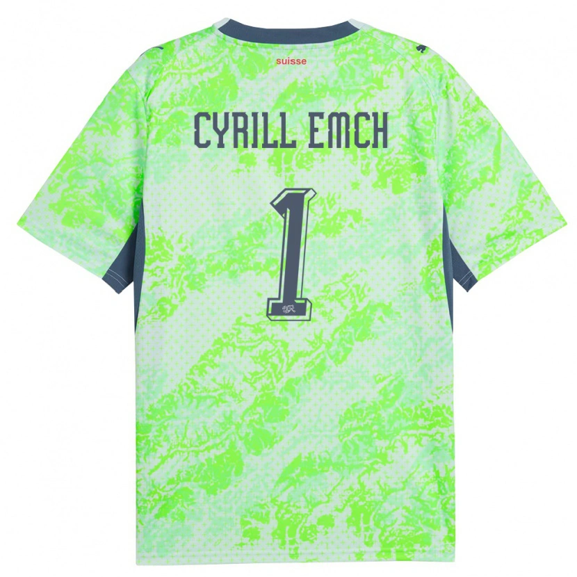 Danxen Niño Camiseta Suiza Cyrill Emch #1 Verde Marino 2ª Equipación 26-28 La Camisa