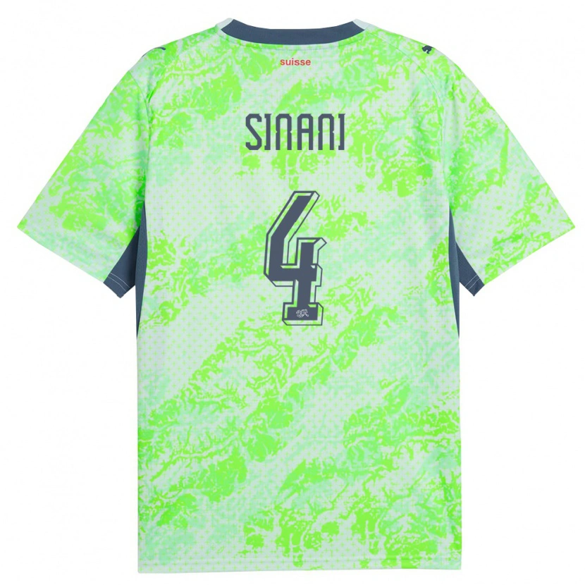 Danxen Niño Camiseta Suiza Miran Sinani #4 Verde Marino 2ª Equipación 26-28 La Camisa