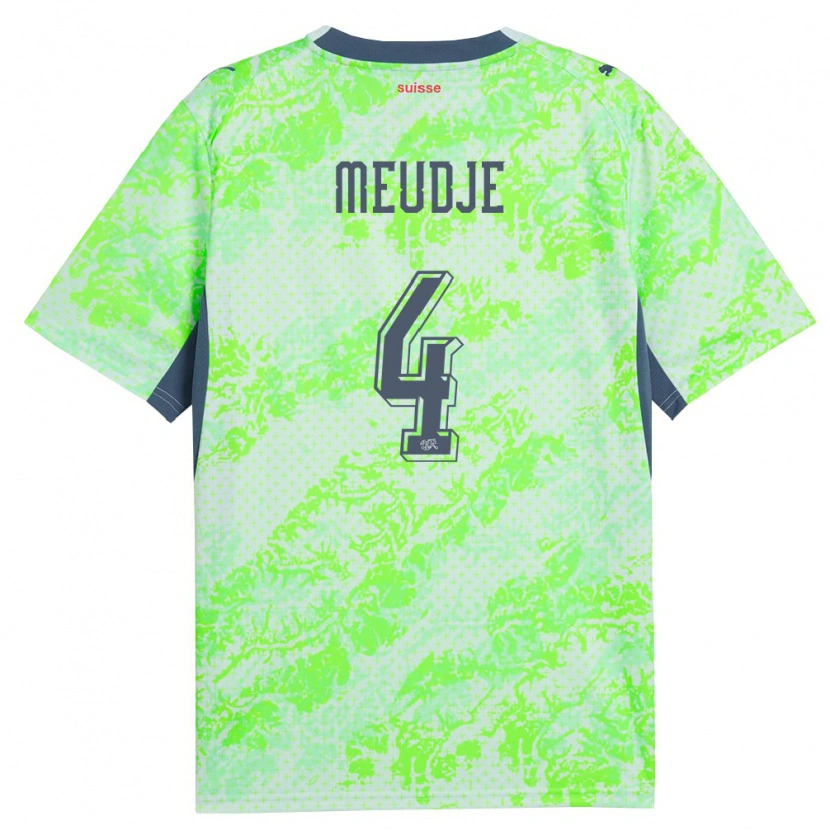 Danxen Niño Camiseta Suiza Manuel Meudje #4 Verde Marino 2ª Equipación 26-28 La Camisa