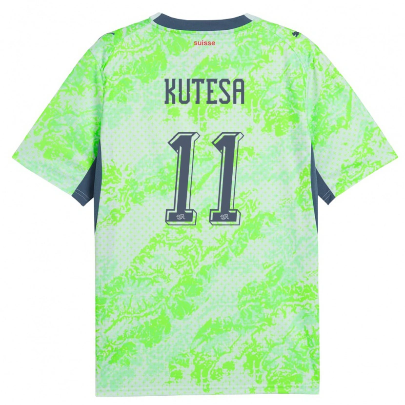 Danxen Niño Camiseta Suiza Dereck Kutesa #11 Verde Marino 2ª Equipación 26-28 La Camisa