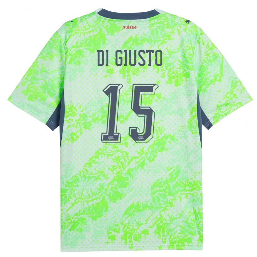 Danxen Niño Camiseta Suiza Nevio Di Giusto #15 Verde Marino 2ª Equipación 26-28 La Camisa