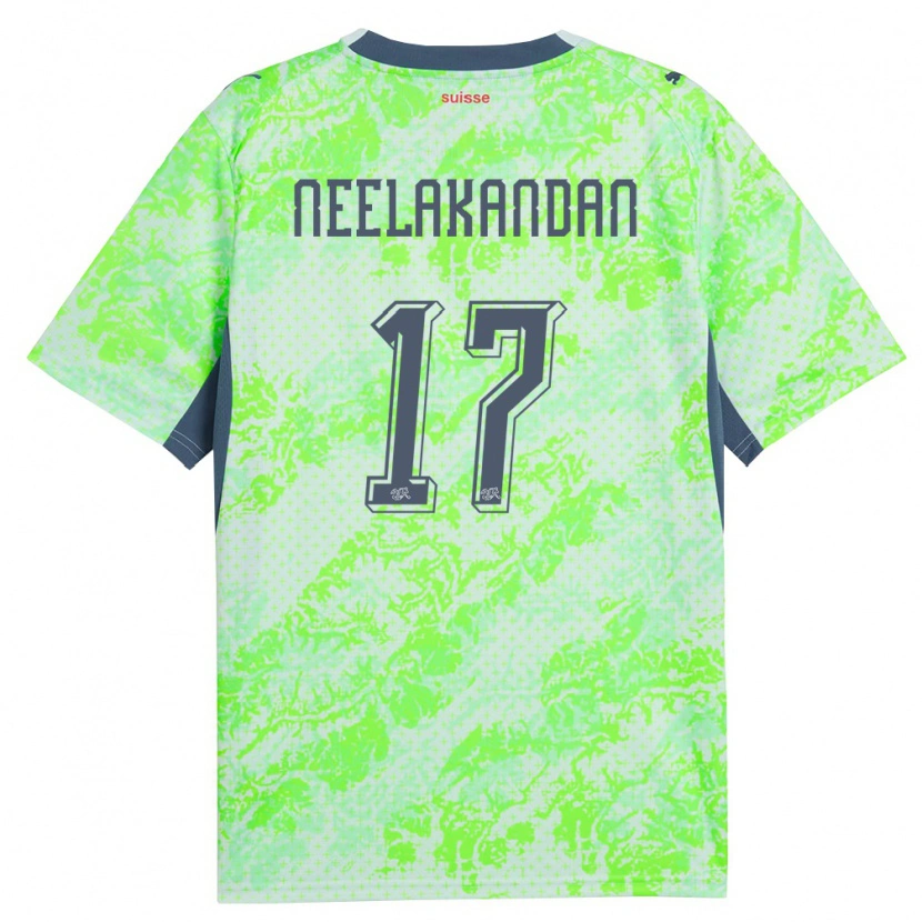 Danxen Niño Camiseta Suiza Ranjan Neelakandan #17 Verde Marino 2ª Equipación 26-28 La Camisa