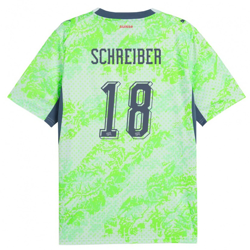 Danxen Niño Camiseta Suiza Loris Schreiber #18 Verde Marino 2ª Equipación 26-28 La Camisa