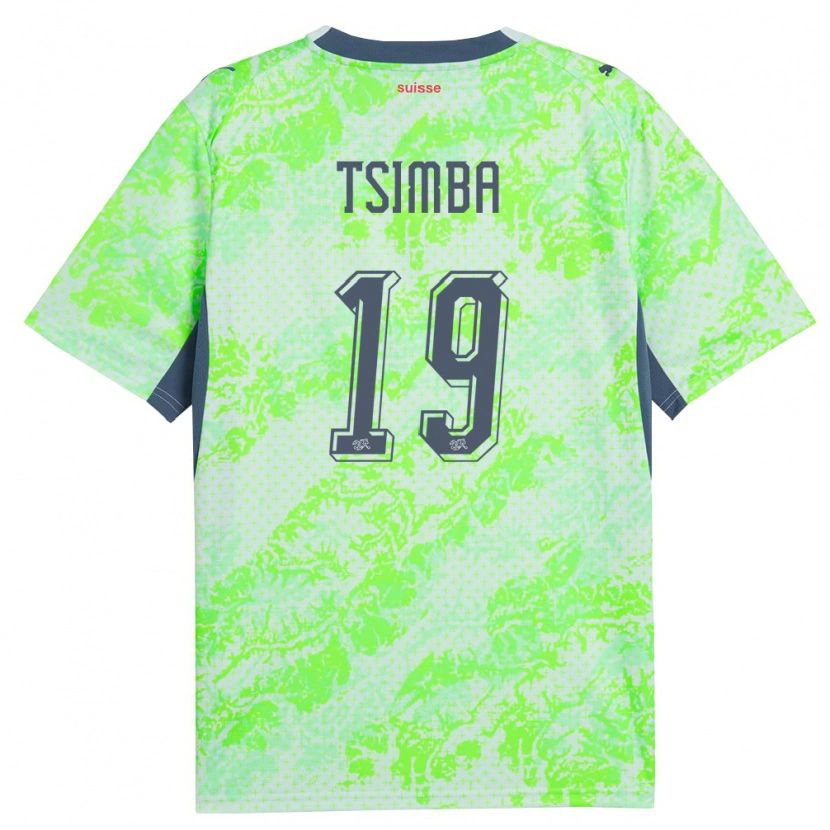 Danxen Niño Camiseta Suiza Emmanuel Tsimba #19 Verde Marino 2ª Equipación 26-28 La Camisa